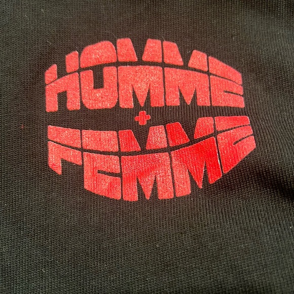 Homme + Femme Logo T-shirt Size L Black/Red NWOT - Picture 4 of 4